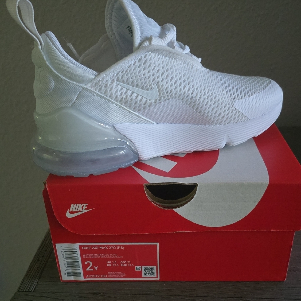 Nike Air Max 270 White Athletic Shoes